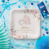 赤面フローラハイティーパーティー誕生日ブライダルシャワー ペーパープレート (パーティー)