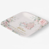 赤面フローラハイティーパーティー誕生日ブライダルシャワー ペーパープレート (傾斜あり)