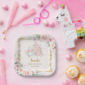 赤面フローラハイティーパーティー誕生日ベビーシャワー ペーパープレート (パーティー)