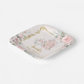 赤面フローラハイティーパーティー誕生日ベビーシャワー ペーパープレート (傾斜あり)