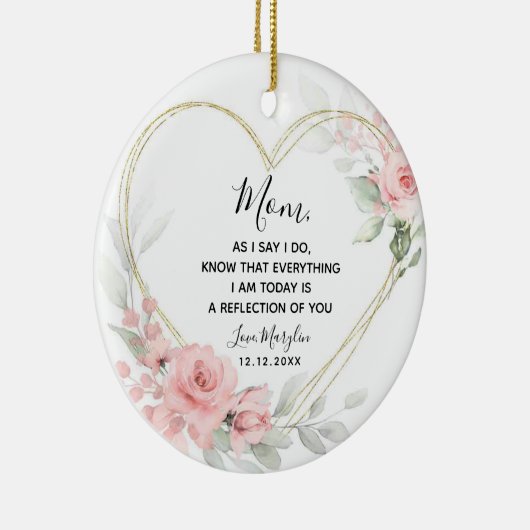 赤面フローラハート幾何学的マザーオブザブライド セラミックオーナメント (右)