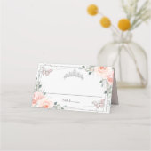 赤面フローラバタフライシルバーキンセニェラ誕生日 プレイスカード (正面)