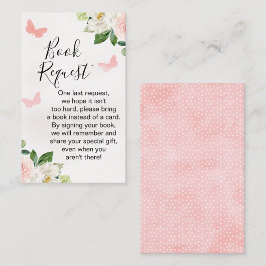 赤面フローラバタフライブックリクエストの挿入 名刺 (正面/裏面)