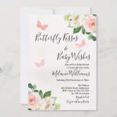 赤面フローラバタフライベビーシャワー招待状 招待状 (正面)