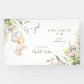 赤面フローラバニー女の子シャワー歓迎サイン 横断幕 (横)