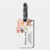 赤面フローラバラボホペニパーソナライズされたー ラゲッジタグ (裏面縦)