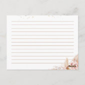 赤面フローラバラ金ゴールドブライダルシャワーレシピカード ポストカード (裏面)