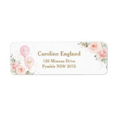 赤面フローラバルーン赤ちゃんシャワー差出人住所 ラベル (正面)