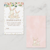 赤面フローラバンニーベビーシャワーエンクロージャカード 名刺 (正面/裏面)