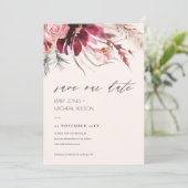 赤面フローラパンパスグラスセーブ・ザ・デイト招待状 サンキューカード (スタンド正面)