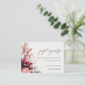 赤面フローラパンパスグラス結婚ズのギフトレジストリ エンクロージャーカード (スタンド正面)