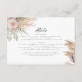 赤面フローラパンパスグラス結婚ズ詳細カード エンクロージャーカード (正面)
