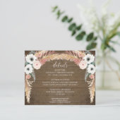 赤面フローラパンパスグラ素朴ス結婚詳細 招待状 (スタンド正面)