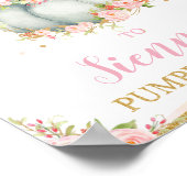 赤面フローラパンプキン誕生日パンプキンパッチサイン ポスター (角)