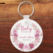 赤面フローラパーソナライズされたベビーシャワーキーチェーン キーホルダー (正面)