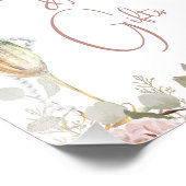 赤面フローラパールスプロセッコブライダルシャワー標識 フォトプリント            (角)