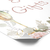 赤面フローラパールスプロセッコブライダルシャワー標識 フォトプリント (角)