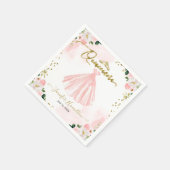 赤面フローラピンクキンセアニェラ スタンダードカクテルナプキン (角)