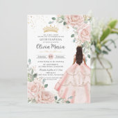 赤面フローラピンクドレスプリンセスガウンキンセアニラ 招待状 (スタンド正面)