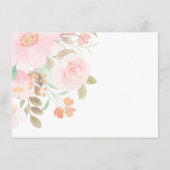 赤面フローラピンクブライダルシャワーレシピカード エンクロージャーカード (裏面)