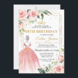 赤面フローラピンクプリンセスドレス金ゴールドティアラ18日 招待状<br><div class="desc">赤面フローラピンクのプリンセスドレス金ゴールドティアラ18th誕生日の招待、私のアイテムのマッチングやカスタマイズのための私は、赤面のバラ©</div>