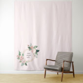 赤面フローラピンクモノグラム結婚のフォトバックグラウンド タペストリー (インサイチュ)