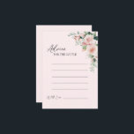 赤面フローラピンク結婚のアドバイスカード アドバイスカード<br><div class="desc">この赤面フローラ結婚ピンクのアドバイスカードデザインは、パステルピンクとネイビーブルーの美しいシックなクラシック背景を備えシンプルてエレガントモダン、タイポグラフィと書道を備え、スタイルのあらゆるイベントに洗練されたトーンを設定する。各商品は豪華な外観のためのタイムレスな幾何学的金ゴールドフレームと共に、緑豊かなユーカリと緑豊かな葉詳細を配した豪華な赤面ピンクのバラと桃とアイボリーアジサイを飾って飾られている。このコーディネート・コレクションを組み合わせパーソナライズされたて楽な夢の美しさに合わせ結婚て、幅広いスタイルを楽しめカジュアルるフォーマル。より多くの調整デザインのために、このデザインはまた、白と黒で利用可能である。私たちのデザインと同様にもし、質問や特別な要求は単に頼す。</div>