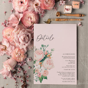 赤面フローラピンク結婚の詳細エンクロージャカード エンクロージャーカード