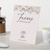 赤面フローラピンク結婚式の引き出物ペデスタルサイン 台座サイン (インサイチュ)