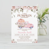 赤面フローラフェミニンリトルカボチャ赤ちゃんシャワー 招待状 (スタンド正面)