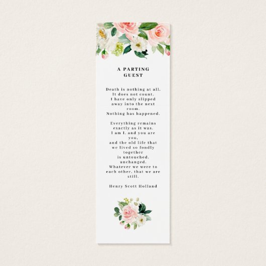 赤面フローラブックマークのお祝い (裏面)