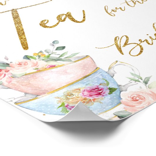 赤面フローラブライダルシャワーお茶の量を推測 ポスター (角)