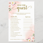 赤面フローラブライダルシャワーを検索ザゲストゲーム チラシ (正面)