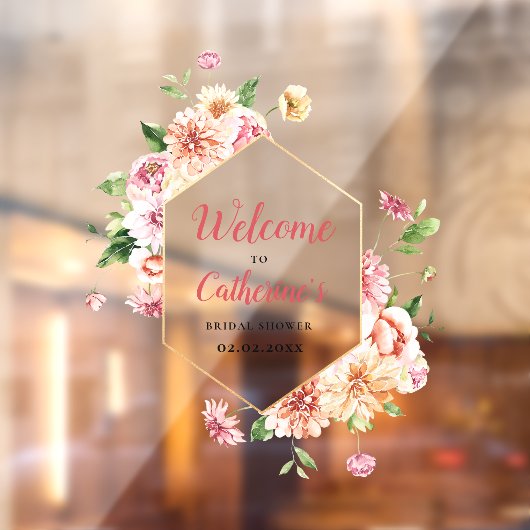 赤面フローラブライダルシャワーアクリルウェルカムサイン ウィンドウサイン (シート2)