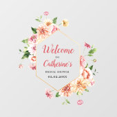 赤面フローラブライダルシャワーアクリルウェルカムサイン ウィンドウサイン (シート)