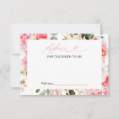 赤面フローラブライダルシャワーアドバイスカード 招待状 (正面)