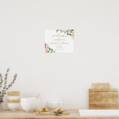 赤面フローラブライダルシャワーウェルカムポスター ポスター (キッチン)