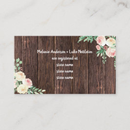 赤面フローラブライダルシャワーギフト登録 エンクロージャーカード