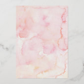 赤面フローラブライダルシャワーバラ金ゴールド 箔招待状 (裏面)