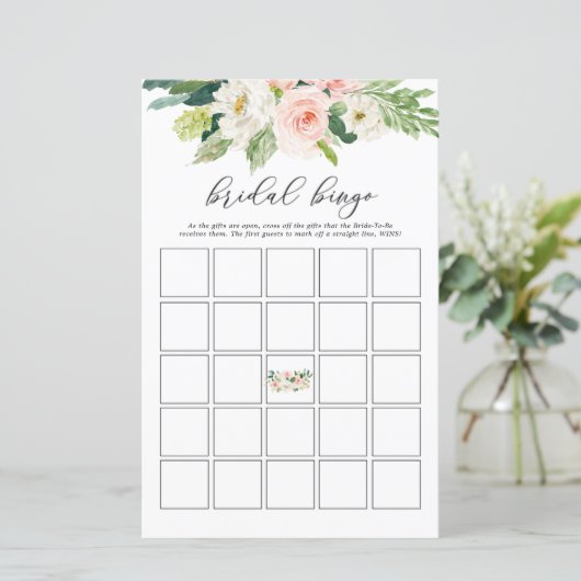 赤面フローラブライダルシャワービンゴゲームカード (スタンド正面)