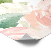 赤面フローラブライダルシャワーフォトブースフレーム ポスター (角)