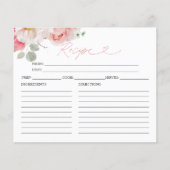 赤面フローラブライダルシャワーレシピカード (正面)