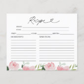 赤面フローラブライダルシャワーレシピカード (正面)