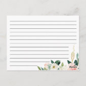 赤面フローラブライダルシャワーレシピカード ポストカード (裏面)