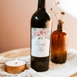 赤面フローラブライダルシャワーワインラベル ワインラベル