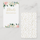 赤面フローラブライダルシャワー詳細挿入 名刺 (正面/裏面)