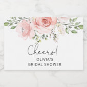 赤面フローラブライダルシャワー スパークリングワインラベル (シングルラベル)