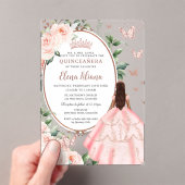 赤面フローラブラウンプリンセスバラ金ゴールドキンセアニラ アクリル招待状 (インサイチュ (ポータブル))