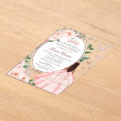 赤面フローラブラウンプリンセスバラ金ゴールドキンセアニラ アクリル招待状 (レイダウン)