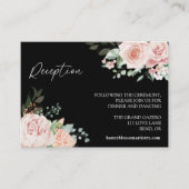 赤面フローラブラックウェディング エンクロージャーカード (正面)